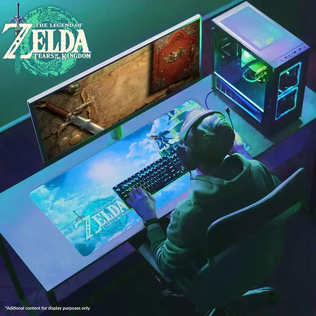 Alt view image 2 of 5 - Zelda Gaming Desk Pad, Non-Slip Mouse Mat 31.5 x 13.8 inches, PC Laptop Keyboard Protector Mat for Gamers