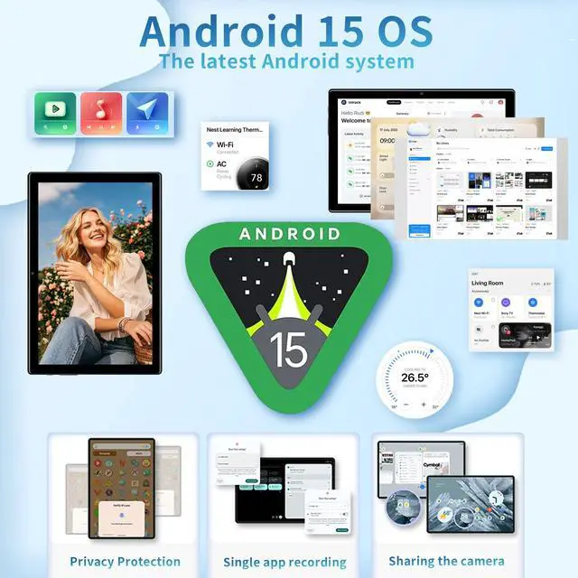 Alt view image 3 of 5 - Lebsytb 10 inch Android 15 Tablet with Keyboard - 24GB(4+20) RAM+128GB ROM(1TB Expand), 2-in-1 Tablets with 8-Core, 7200mAh, 5G WiFi, Widevine L1, GMS, with Case, Keyboard, Stylus (Black)