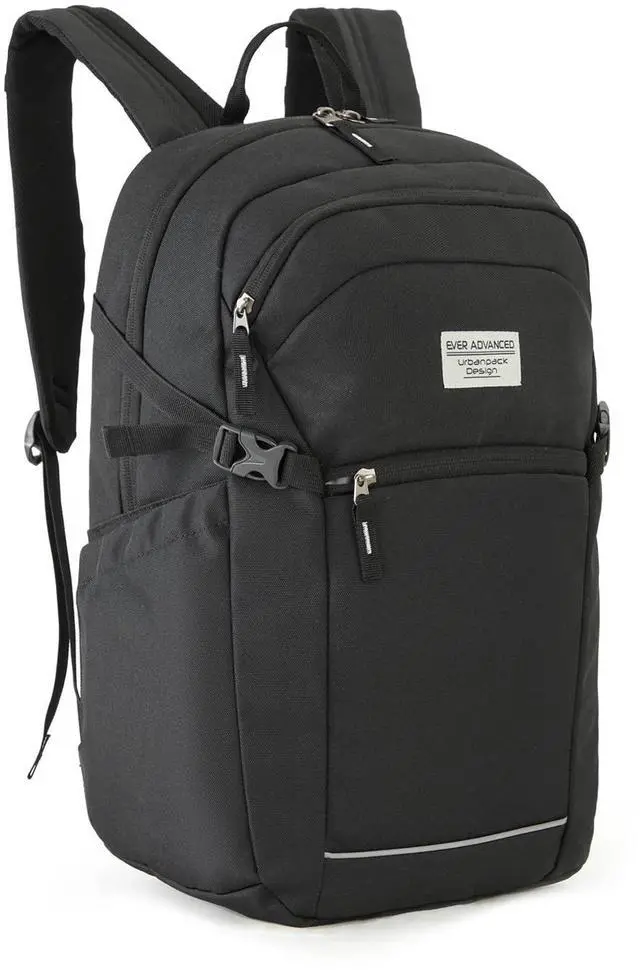 Main image of EVER ADVANCED Work Backpack, Travel Laptop Backpack for Women Men with Luggage Sleeve, Fit 15.6Inch Laptop, Water Resistant Bookbag Carry on BagPack, Black