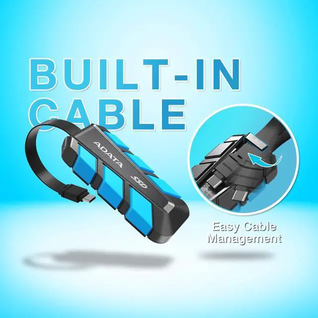 Alt view image 4 of 5 - ADATA SC740 External Solid State Drive 500GB, USB 3.2 Gen2 USB-C External Portable SSD - up to 1050 MB/s