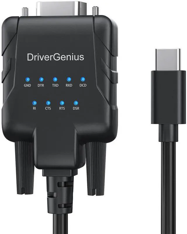 Alt view image 2 of 5 - DriverGenius SerialPulseX-Series | USB-C to Serial/RS232 Adapter with 9 x LEDs - for PLC Programming, Data Logging, Embedded Systems | Compatible with Windows 11, macOS 15 USB232A-E-C, 2-Pack