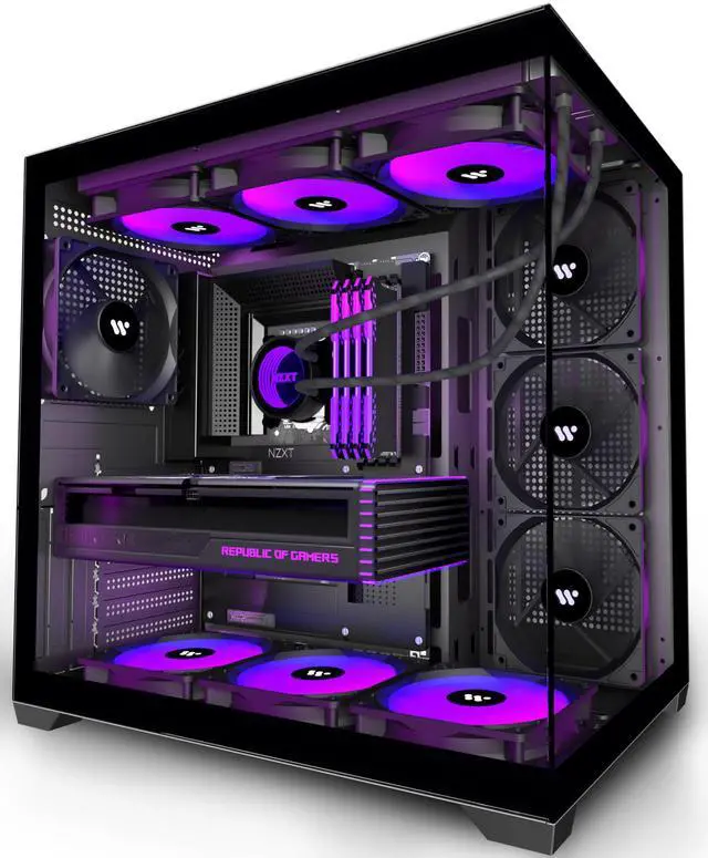 Main image of KEDIERS PC CASE ATX 4 Fans Pre-Installed, Type-C Mid Tower Computer Case with Full-View Dual Tempered Glass, Gaming PC Case,Black,K4