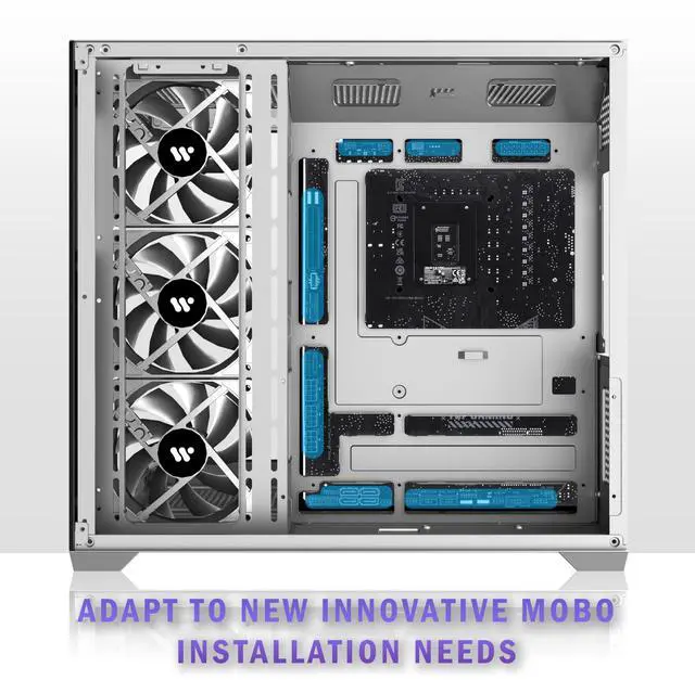 Alt view image 5 of 5 - KEDIERS PC CASE ATX 4 Fans Pre-Installed, Type-C Mid Tower Computer Case with Full-View Dual Tempered Glass, Gaming PC Case,Black,K4