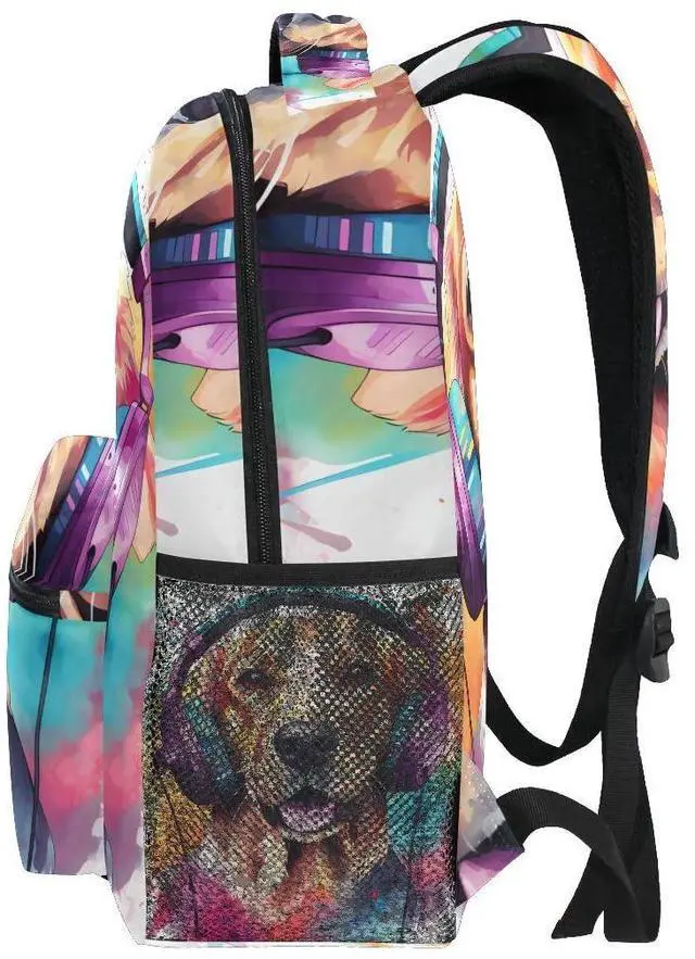 Alt view image 2 of 5 - Dog Golden Retriever High School Bag Backpack Bookbags Book Bags for Boys Travel College Work Casual Daypack Teens