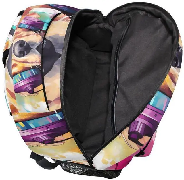 Alt view image 4 of 5 - Dog Golden Retriever High School Bag Backpack Bookbags Book Bags for Boys Travel College Work Casual Daypack Teens