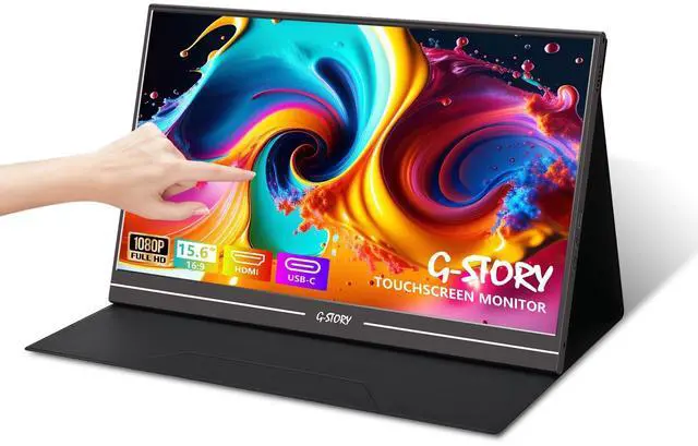 Main image of G-STORY 15.6 inch Touchscreen Portable Monitor 1080P Full HD IPS Display USB-C Gaming Monitor with HDR/FreeSync/Speakers/Mini HDMI for PS5 PS4 Xbox Series NS Laptop PC