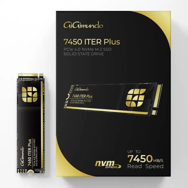 Main image of GiGimundo 7450 ITERPlus 1TB M.2 SSD, NVMe 2.0 2280 PCIe Gen4×4 Ultra High Speed, Max Read 6600MB/s, Write 2700MB/s, 3D NAND QLC Internal Solid State Drive Compatible with PS5 Pro