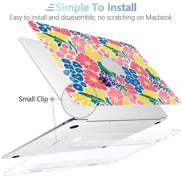 Alt view image 4 of 5 - MEEgoodo for MacBook Air 13 inch Case 2021 2020 2019 2018 Released A2337 M1 A2179 A1932 with Touch ID, Plastic Hard Shell & Keyboard Cover Compatible with MacBook Air Case 13.3, Groovy Flower