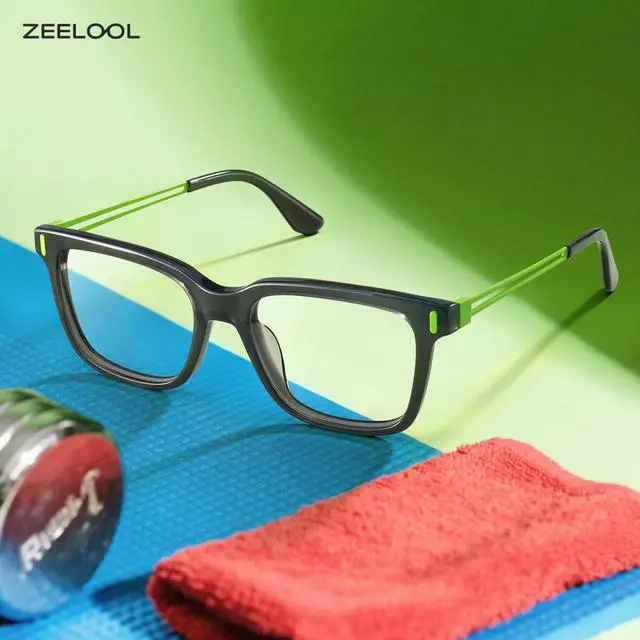 Alt view image 2 of 5 - Zeelool Blue Light Blocking Glasses for Women Men, Rectangle Fashion Glasses Thin Metal Frame Eyeglasses with Anti UV Glare & Eyestrain Lens Axel ZJGX297619-02B