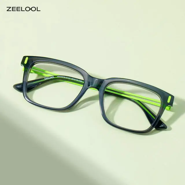 Alt view image 4 of 5 - Zeelool Blue Light Blocking Glasses for Women Men, Rectangle Fashion Glasses Thin Metal Frame Eyeglasses with Anti UV Glare & Eyestrain Lens Axel ZJGX297619-02B