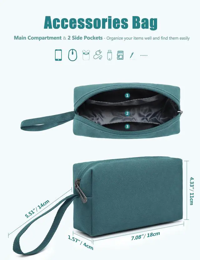 Alt view image 5 of 5 - HYZUO 15 Inch Laptop Sleeve Case with Stand Feature for MacBook Air 15 M4 A3241 M3 A3114 M2 A2941 2025-2023, MacBook Pro 15, 15" Surface Laptop 7/6/5/4/3, with Carrying Pouch, Dark Green