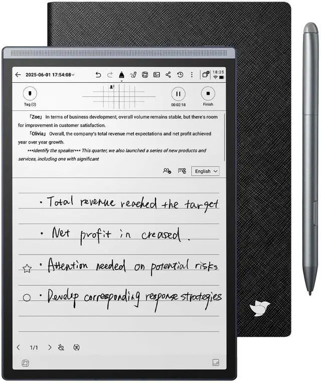 Main image of AINOTE Air 2 Bundle, 8.2" AI E Ink Tablet, Smart Paper Note-Taking Tablet with Stylus & Adjustable Light, ChatGPT-Powered Multi-Language Transcription, Meeting Minutes Schedule Management