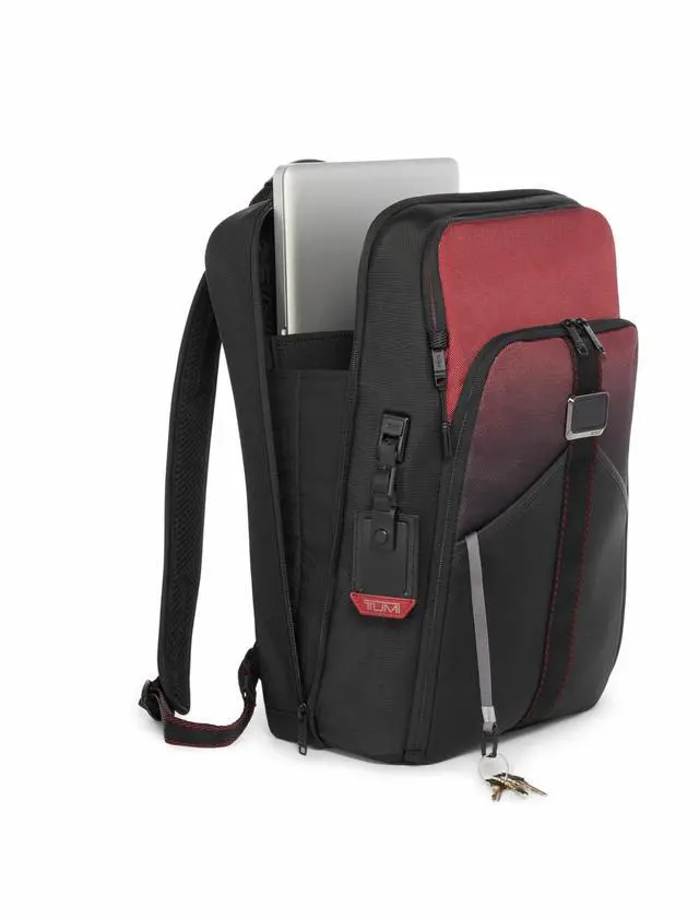 Alt view image 2 of 5 - TUMI - Alpha Bravo Pro 17" Backpack - Expandable Travel and Commute Gaming and Tech Bag - Fits up to 17" Laptop - Red Ombre