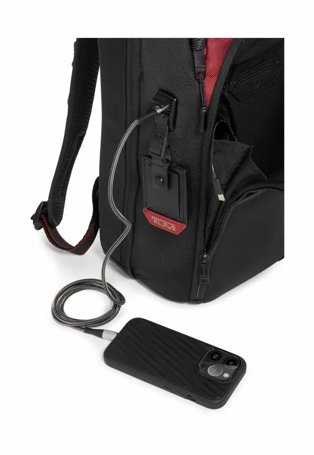 Alt view image 5 of 5 - TUMI - Alpha Bravo Pro 17" Backpack - Expandable Travel and Commute Gaming and Tech Bag - Fits up to 17" Laptop - Red Ombre