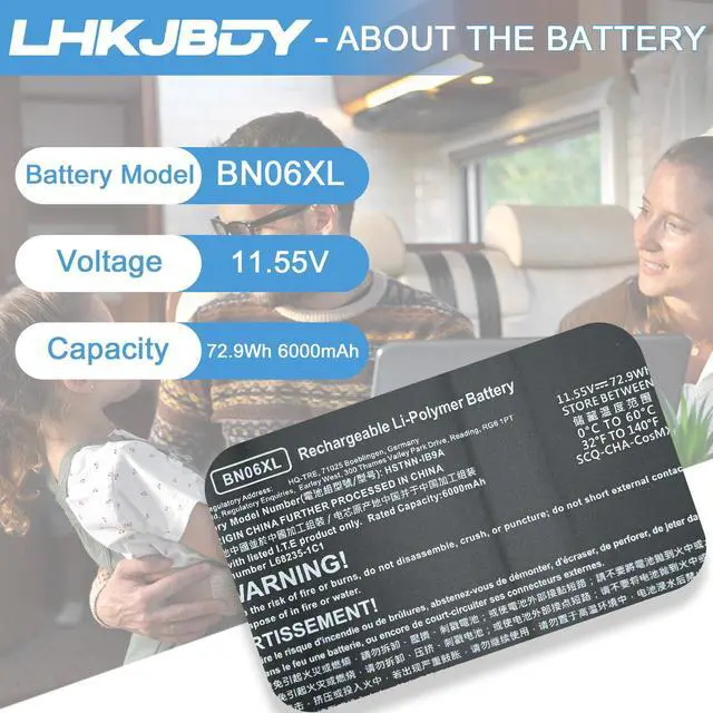 Alt view image 2 of 5 - BN06XL Laptop Battery Replacement for HP Spectre X360 15-EB0000 15-EB0xxx 15-EB1xxx 15-EB0043DX 15-EB1043DX 15-EB0053DX 15-EB0005UR 15-EB0005NI 15T-EB000 15T-EB 15T-EB100 15-EB Series BNO6XL 11.55V