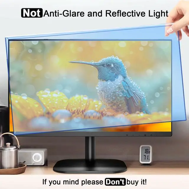 Alt view image 3 of 5 - BSPROTE 23-24 Inch Blue Light Filter for Computer Monitor, Computer Screen Blue Light Blocker Panel for 23, 23.6, 23.8, 24 Inch Diagonal Widescreen Desktop PC iMac Monitor, HD Not Anti-Glare