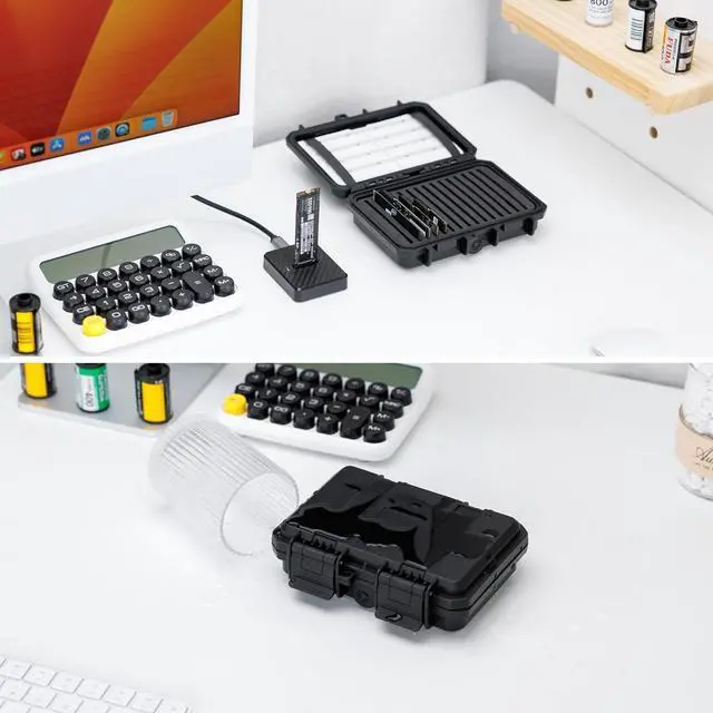 Alt view image 3 of 5 - Hard Plastic 15 Slots M.2 2280 2260 2242 2240 2230 Case, Water-Resistant Shockproof M.2 SSD Holder with Label & Notepaper, 2280 SSD Card Case Vertical Style Drive Storage Box