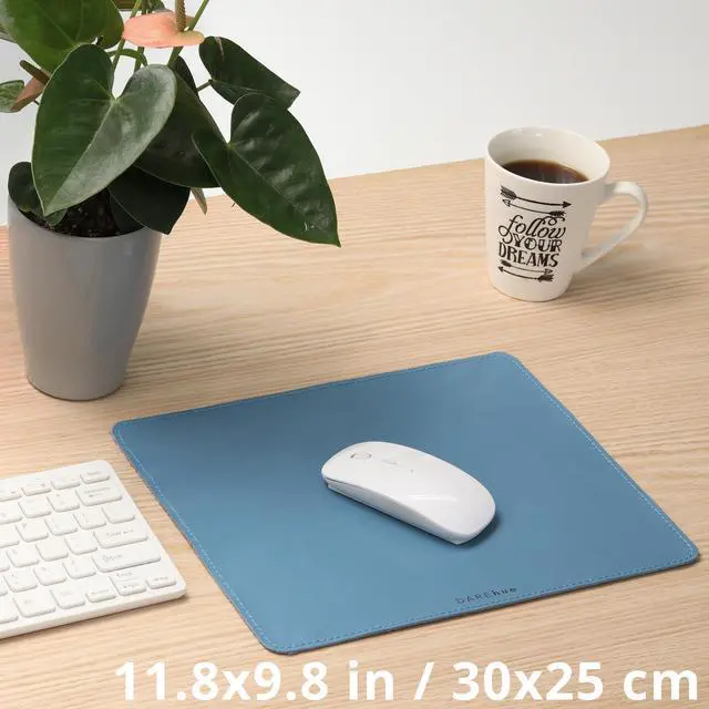 Alt view image 3 of 5 - DAREhue - Genuine Leather Mouse Pad (Sky Blue, Large)