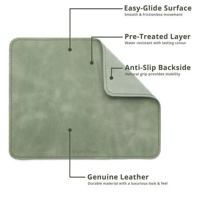 Alt view image 4 of 5 - DAREhue - Genuine Leather Mouse Pad (Sky Blue, Large)