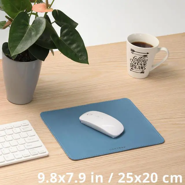 Alt view image 2 of 5 - DAREhue - Genuine Leather Mouse Pad (Sky Blue, Large)