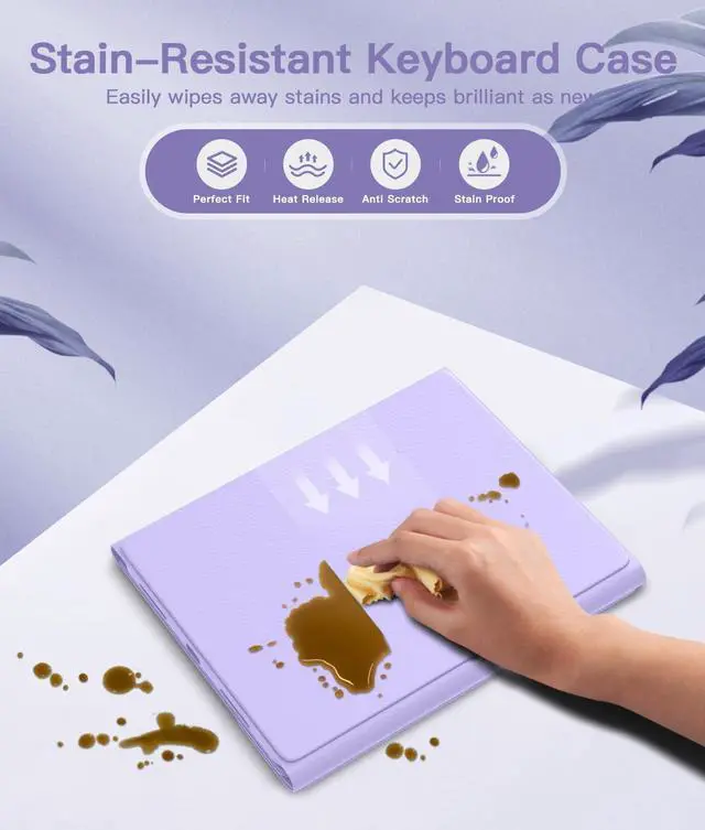 Alt view image 4 of 5 - Beydoa for iPad 10th Generation Case with Keyboard 10.9 Inch 2022/iPad (A16) 11th Gen 11 Inch 2025 - Magnetic Detachable Keyboard, Stain Proof Cover, Smart Folio Case with Pencil Holder - Purple