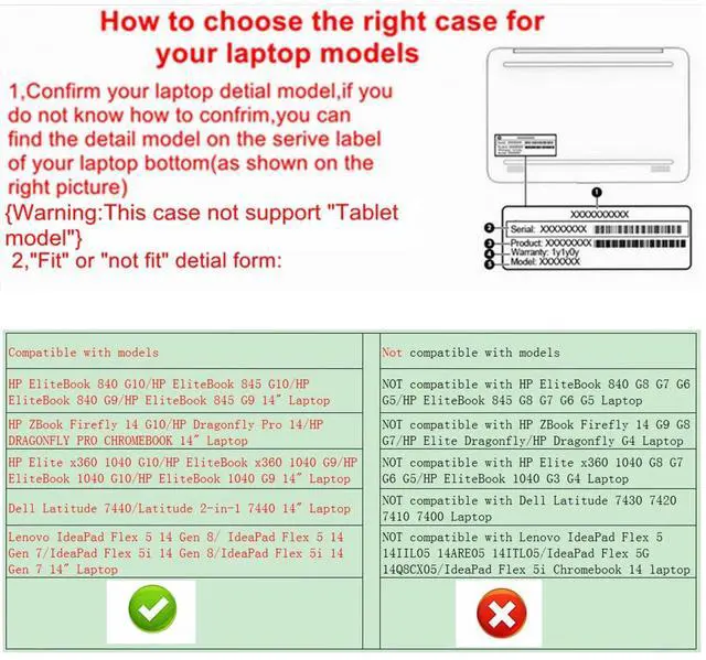 Alt view image 2 of 5 - Alapmk Protective Case for HP EliteBook 840 G10/EliteBook 845 G10/ZBook Firefly 14 G10/EliteBook 1040 G10/Elite x360 1040 G10/Dragonfly Pro 14/DRAGONFLY PRO CHROMEBOOK & Latitude 7440 14"Laptop,Starry