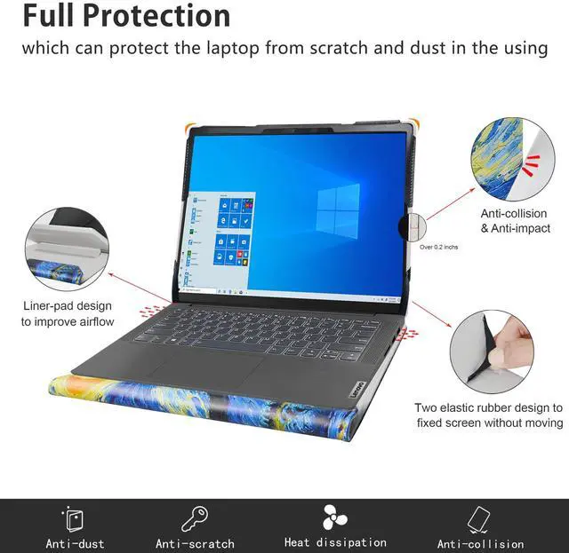 Alt view image 4 of 5 - Alapmk Protective Case for HP EliteBook 840 G10/EliteBook 845 G10/ZBook Firefly 14 G10/EliteBook 1040 G10/Elite x360 1040 G10/Dragonfly Pro 14/DRAGONFLY PRO CHROMEBOOK & Latitude 7440 14"Laptop,Starry