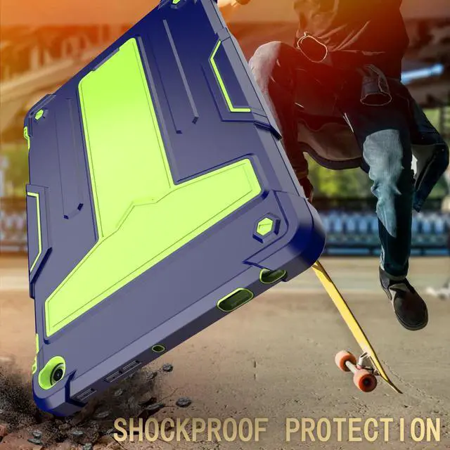 Alt view image 5 of 5 - elitegadget Case for Amazon Fire HD 10 Tablet 10.1" Inch Display (13th Generation, 2023 Released) - Heavy Duty Hybrid Kickstand Case Cover + 1 Screen Protector and 1 Random Stylus (Navy Blue/Green)