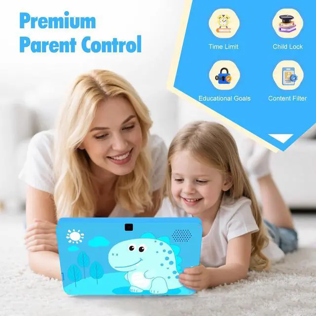 Alt view image 3 of 5 - Kids Tablet 7 Tablets for Kids with Parental Control, WIFI Childrens Tablets for Toddlers with Plenty of Offline Child learning Apps Pre-installed, Toddler Tablet 3-7 Years Boy Girls Gift(Blue)