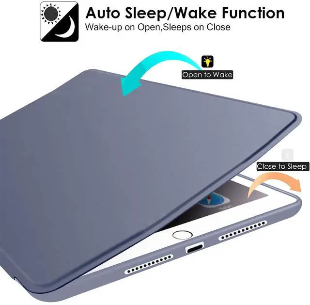Alt view image 3 of 5 - DuraSafe Cases for iPad Pro 2016 9.7 Inch [ Pro 9.7 ] A1673 A1674 A1675 MLMP2LL/A MM172LL/A MLMN2LL/A MLMW2LL/A Full Body Protective Soft Back Cover with Wake/Sleep Feature - Purple