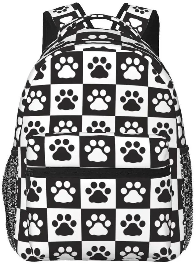 Main image of Fiokroo Cue Dog Paws Backpack School Bag For Students Teens Men Women Laptop Backpacks Travel Daypack Bag With Multiple Pockets