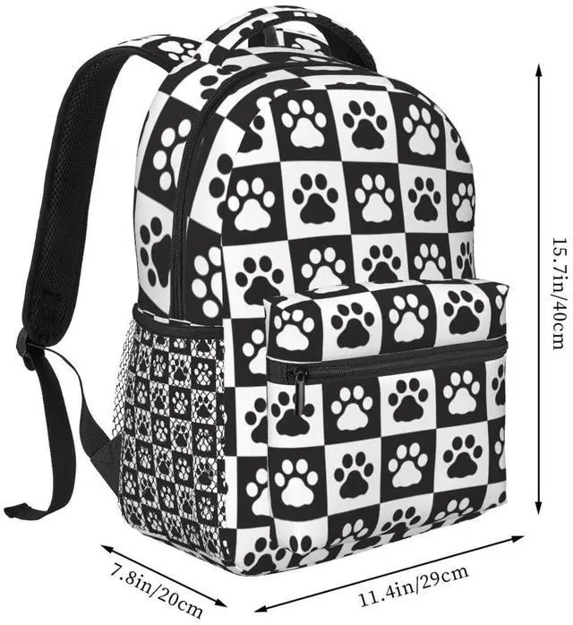 Alt view image 2 of 5 - Fiokroo Cue Dog Paws Backpack School Bag For Students Teens Men Women Laptop Backpacks Travel Daypack Bag With Multiple Pockets