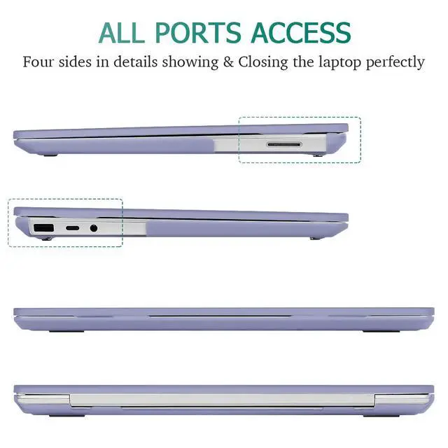 Alt view image 4 of 5 - May Chen Case Compatible for 13.5" Microsoft Surface Laptop 5/4/3 with Metal Palm Rest Model 1951/1868, Plastic Hard Shell Case with Screen Protector + Keyboard Cover + Dust Plug, Lavender Gray