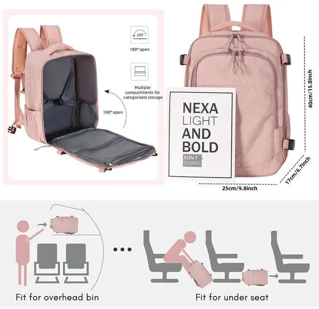 Alt view image 3 of 5 - RELITRK Travel Backpack For Women Men,Airline Approved Carry on Backpack,Casual Daypack for Business Travel Essentials (Black)