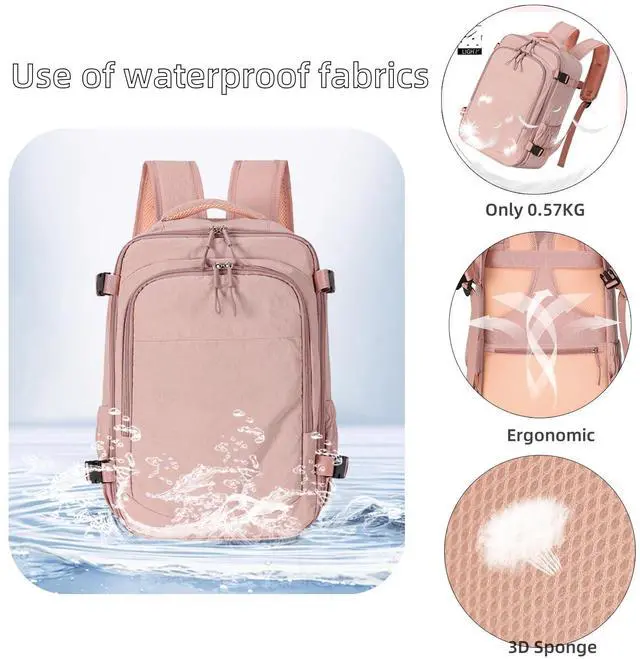 Alt view image 5 of 5 - RELITRK Travel Backpack For Women Men,Airline Approved Carry on Backpack,Casual Daypack for Business Travel Essentials (Black)