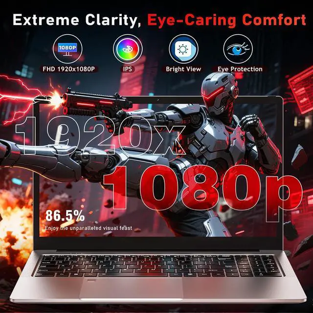 Alt view image 4 of 5 - CHIFUYOU Gaming Laptop Computer,16 Inch Lap Top PC 2025 Win 11 Pro,AMD Ryzen 7 5825U (8C/16T, Up to 4.5GHz), 32GB RAM 1TB SSD,Backlit Keyboard,Radeon Graphics,16 1920 * 1080P FHD,WiFi 6,BT 5.2