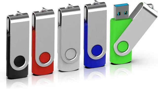 Main image of TOPESEL 5 Pack 16GB USB 3.0 Flash Drive Memory Stick Thumb Drives (5 Mixed Colors: Black Blue Green Red Silver)