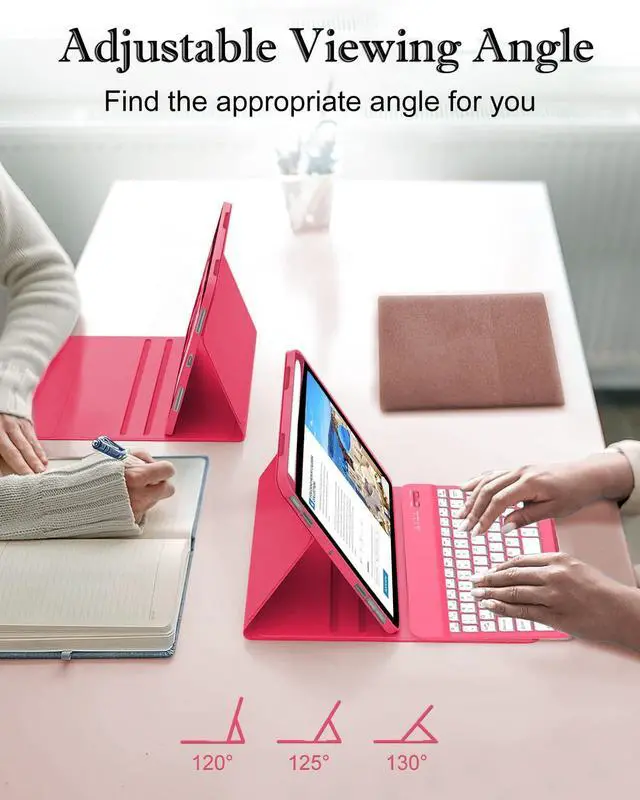 Alt view image 2 of 5 - Keyboard Case for iPad Mini 7th (A17 Pro, 2024) & 6th (2021) 8.3-inch, Rechargeable, Detachable Bluetooth Keyboard, Slim Folio Protective Cover with Pencil Holder for iPad Mini 7th/6th Generation