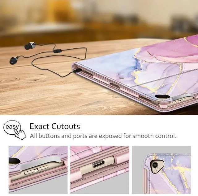 Alt view image 5 of 5 - Fintie Multi-Angle Case, 2017/2015 iPad Pro 12.9 inch (Old Model) 1st & 2nd Gen Case - [Corner Protection] Folio Stand Cover with Pencil Holder & Pocket, Auto Wake/Sleep, Dreamy Marble