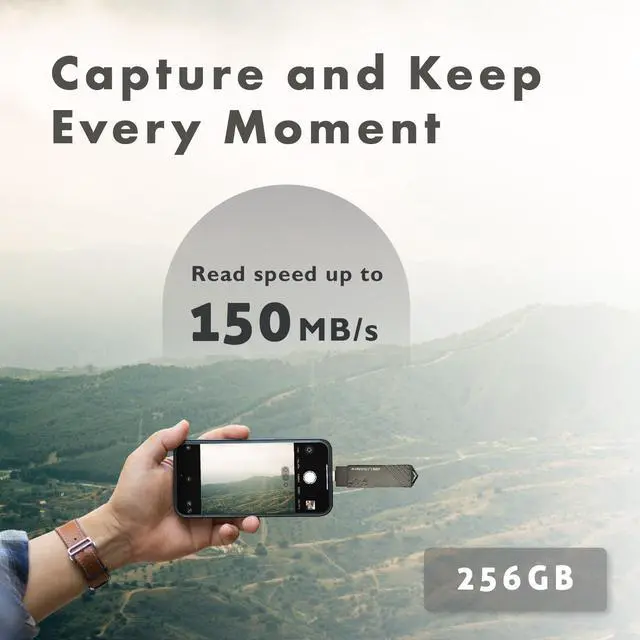 Alt view image 4 of 5 - LinkMore 256GB, 2in1 OTG Flash Drive for Android Phones,iPhone-15, Dual USB C Storage Flash Drive, 150MB/s USB C Thumb Drive