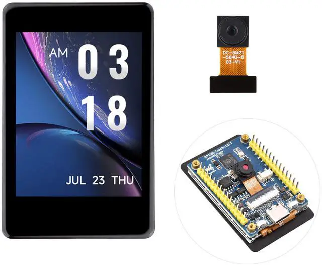 Main image of RP2350 2inch Capacitive Touch Display Development Board, 240x320 IPS LCD, 262K Color, 16MB Flash Memory, Onboard 6-Axis Sensor, GPIO Pre-Soldered Header,Type-C, etc. with OV5640 Camera Module