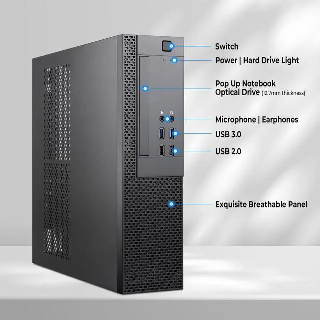 Alt view image 3 of 5 - mATX PC Case,10L Micro-ATX Mini Tower PC Cases Not Include Fans Support Micro ATX and ITX Motherboards and Half Height GPU 190mm High-Performance Hardware Compatible with USB 3.0 for Desktop Computers