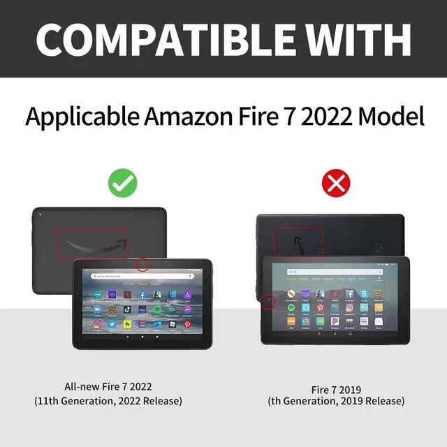 Alt view image 2 of 5 - DIGTIALL Case for Amazon Kindle Fire 7 Tablet (12th Generation, 2022 Release),Slim PU Leather Folding Stand Protive Cover with Auto Wake/Sleep for Fire 7 2022,Cat On Starry Night