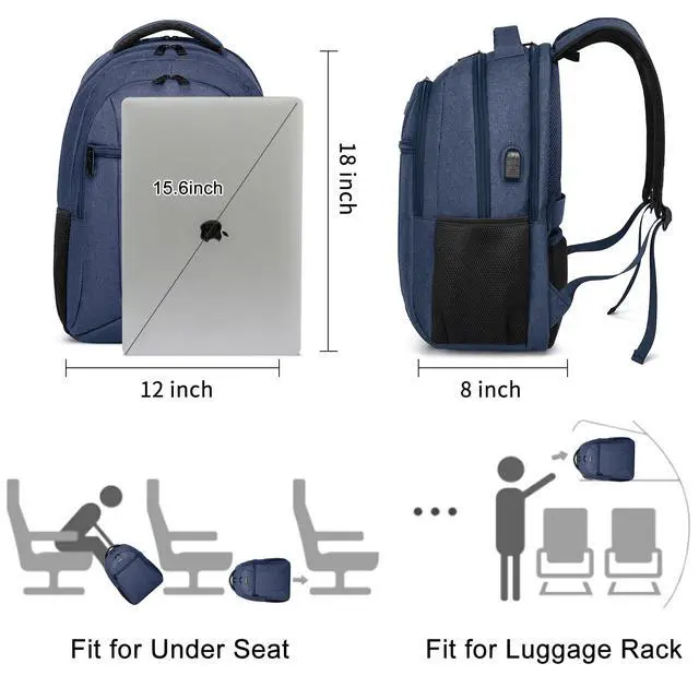 Alt view image 4 of 5 - BIKROD Backpack for Boys Men, School Backpack for Teens Girls, Lightweight Casual High School Bookbag, Daily-use Travel Laptop Backpack with USB Charging Port Fits 15.6 Inch Notebook