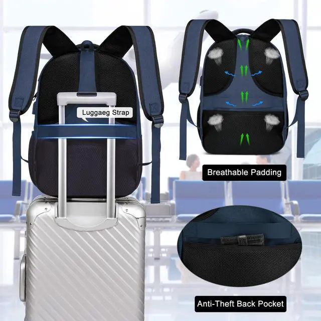 Alt view image 5 of 5 - BIKROD Backpack for Boys Men, School Backpack for Teens Girls, Lightweight Casual High School Bookbag, Daily-use Travel Laptop Backpack with USB Charging Port Fits 15.6 Inch Notebook