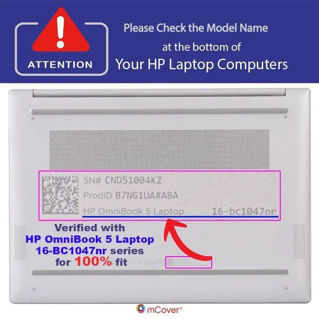 Alt view image 4 of 5 - mCover Case ONLY Compatible for 16 2024+ HP OmniBook 5 16-AF / 16-AG / 16-BAxxxx / 16-BCxxxx and Pavilion 16-AF / 16-AG0000 Series Windows AI Notebook PC (NOT Fitting Other HP Models)- Black