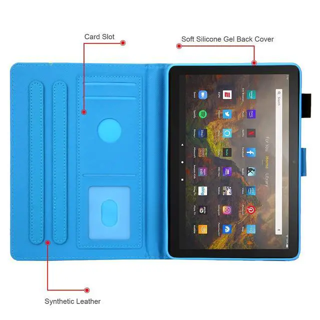 Alt view image 3 of 5 - Dteck Case for All-New Fire HD 10 & HD 10 Plus Tablet (2021 Release, 11th Generation) - Slim Multi-Angle Folio Stand Premium PU Leather Protective Smart Cover with Auto Wake Sleep, Owl
