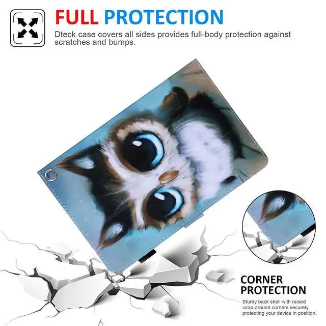 Alt view image 5 of 5 - Dteck Case for All-New Fire HD 10 & HD 10 Plus Tablet (2021 Release, 11th Generation) - Slim Multi-Angle Folio Stand Premium PU Leather Protective Smart Cover with Auto Wake Sleep, Owl