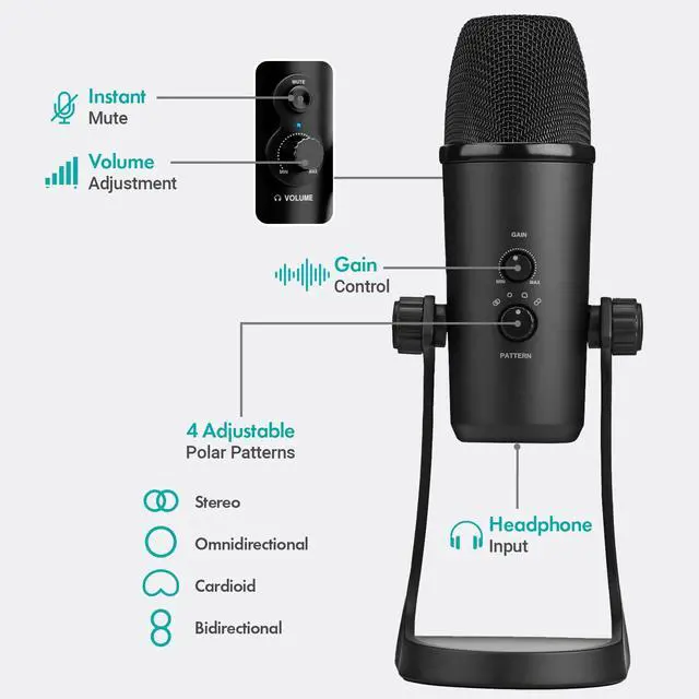 Alt view image 3 of 5 - Movo USB Podcast Equipment Bundle for 2  USB Interface with 2 UM700 Condenser Microphones  4-Port Powered Hub for Streaming, Podcasting, Interviews (with 2 Microphones)