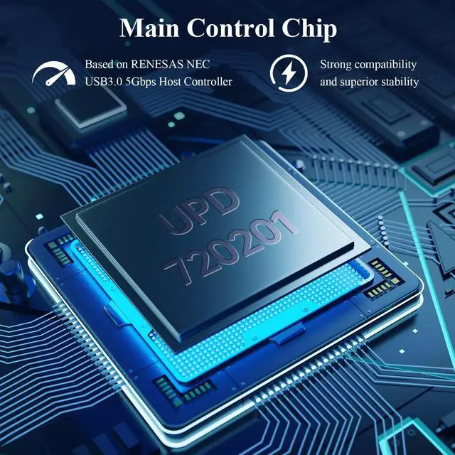 Alt view image 4 of 5 - BEYIMEI PCIE 1X to 2 Port 19Pin Expansion Card, USB 3.2 GEN1 Super Speed 5Gbps PCI Express Card for Windows 11, 10, 8.1, 8, 7, XP